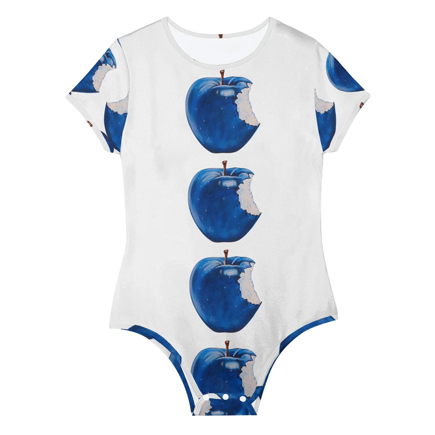 Apple Blue© Crew Neck Short Sleeve Slim Fit Solid Hold Sports Flex Comfort All Day/Evening Bodysuit In Orchard White Dove