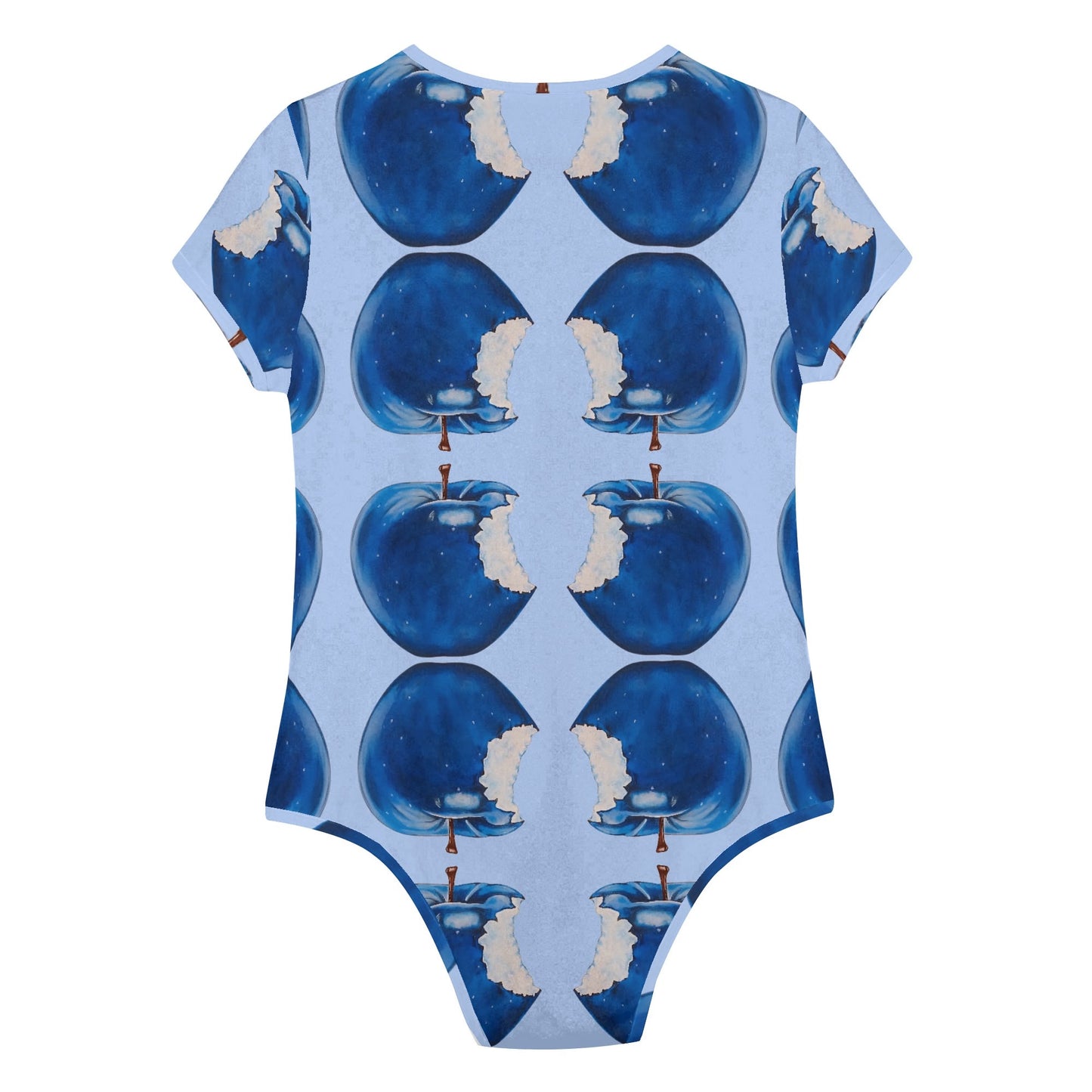 Apple Blue© Crew Neck Short Sleeve Slim Fit Solid Hold Sports Flex Comfort All Day/Evening Bodysuit In Vegas Pool Party