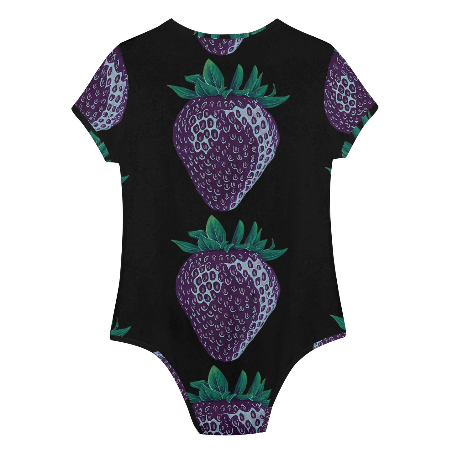 Concord Strawberry© Crew Neck Short Sleeve Slim Fit Solid Hold Sports Flex Comfort All Day/Evening Bodysuit In Night Shadow