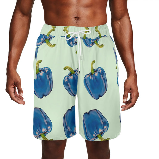 Pepper Blue© Super Sport Flex Dry Mens Basketball Mesh Shorts Sea Life Swim Trunks Quick Dry In Resort Star Chic