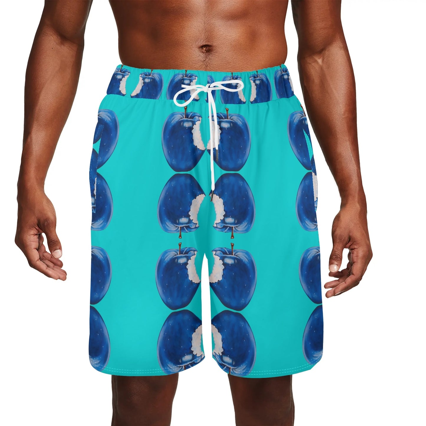 Apple Blue© Super Sport Flex Dry Mens Basketball Mesh Shorts Sea Life Swim Trunks Quick Dry In Island Dream