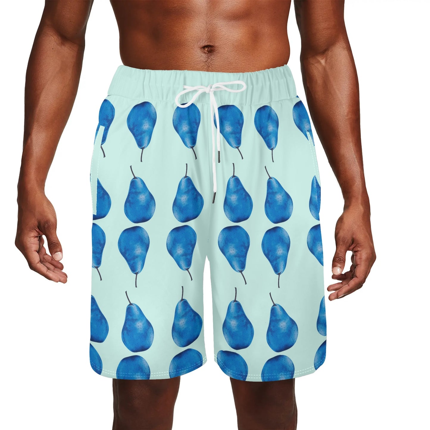 Pear Blue© Super Sport Flex Dry Mens Basketball Mesh Shorts Sea Life Swim Trunks Quick Dry In Ocean Quest