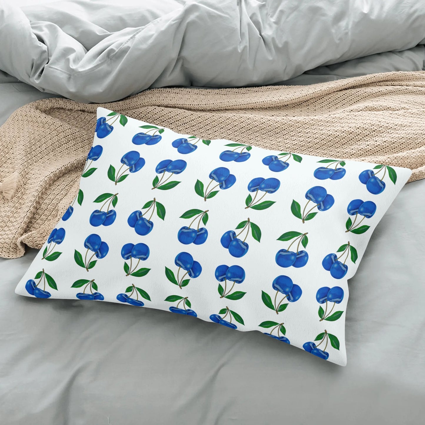 Blue Cherry© Soft Comfort Cozy Decor Rectangular Every Ones Favorite Pillow Case In Summer Blue