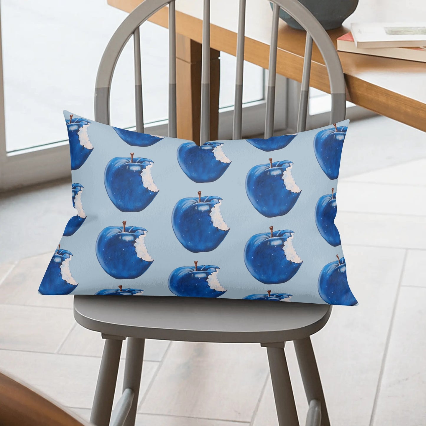 Apple Blue© Soft Comfort Cozy Decor Rectangular Every Ones Favorite Pillow Case In Ice Cream Cotton Candy Blue