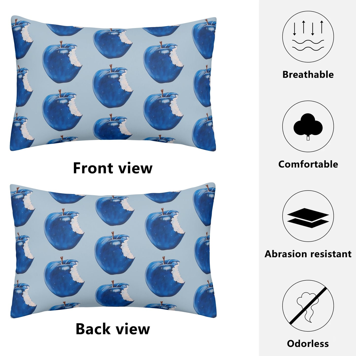 Apple Blue© Soft Comfort Cozy Decor Rectangular Every Ones Favorite Pillow Case In Ice Cream Cotton Candy Blue