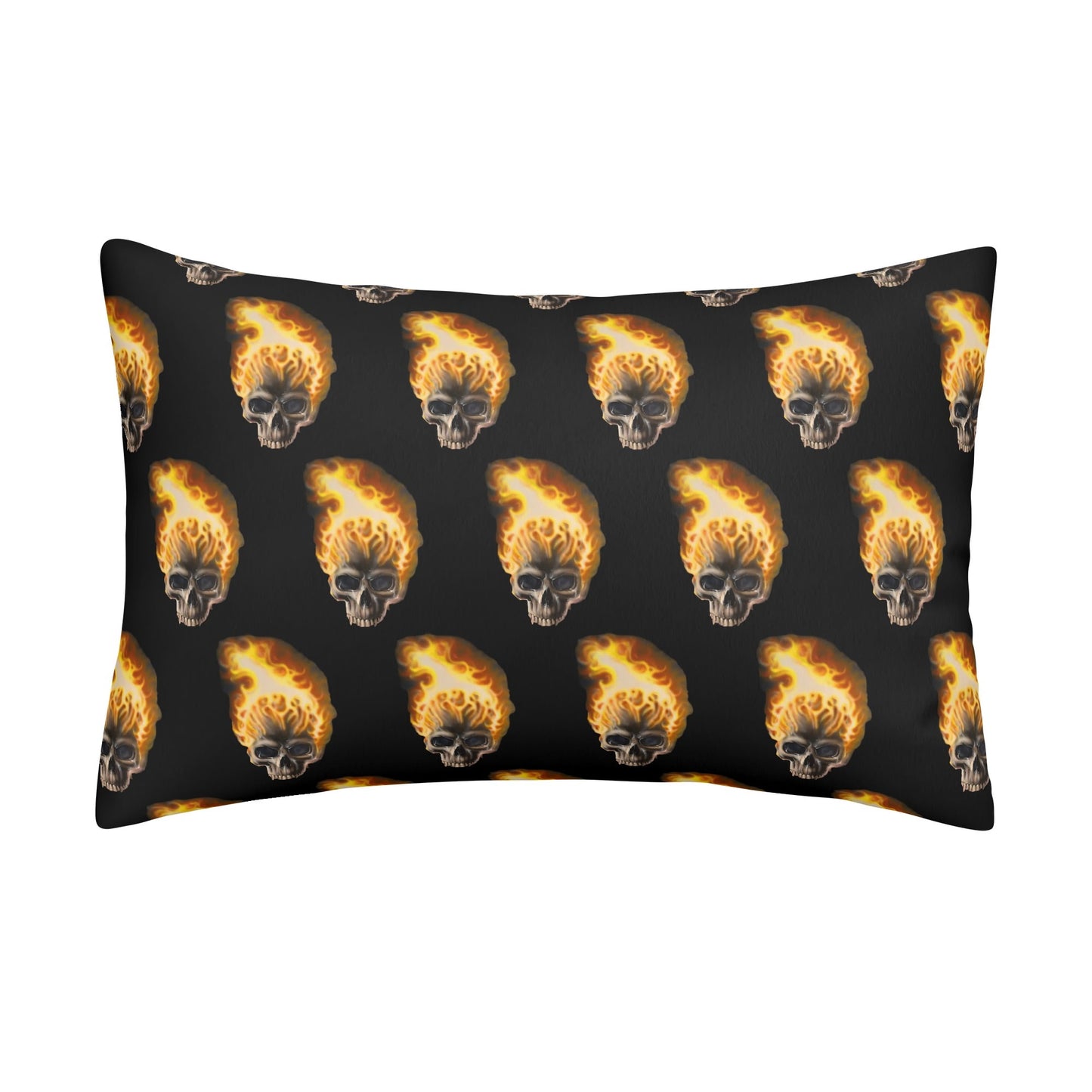 Skull Candy© Soft Comfort Cozy Decor Rectangular Every Ones Favorite Pillow Case In Burning Skulls