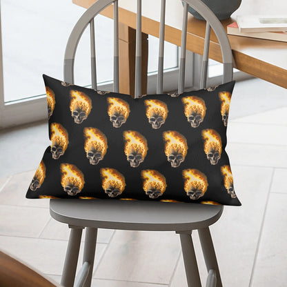 Skull Candy© Soft Comfort Cozy Decor Rectangular Every Ones Favorite Pillow Case In Burning Skulls