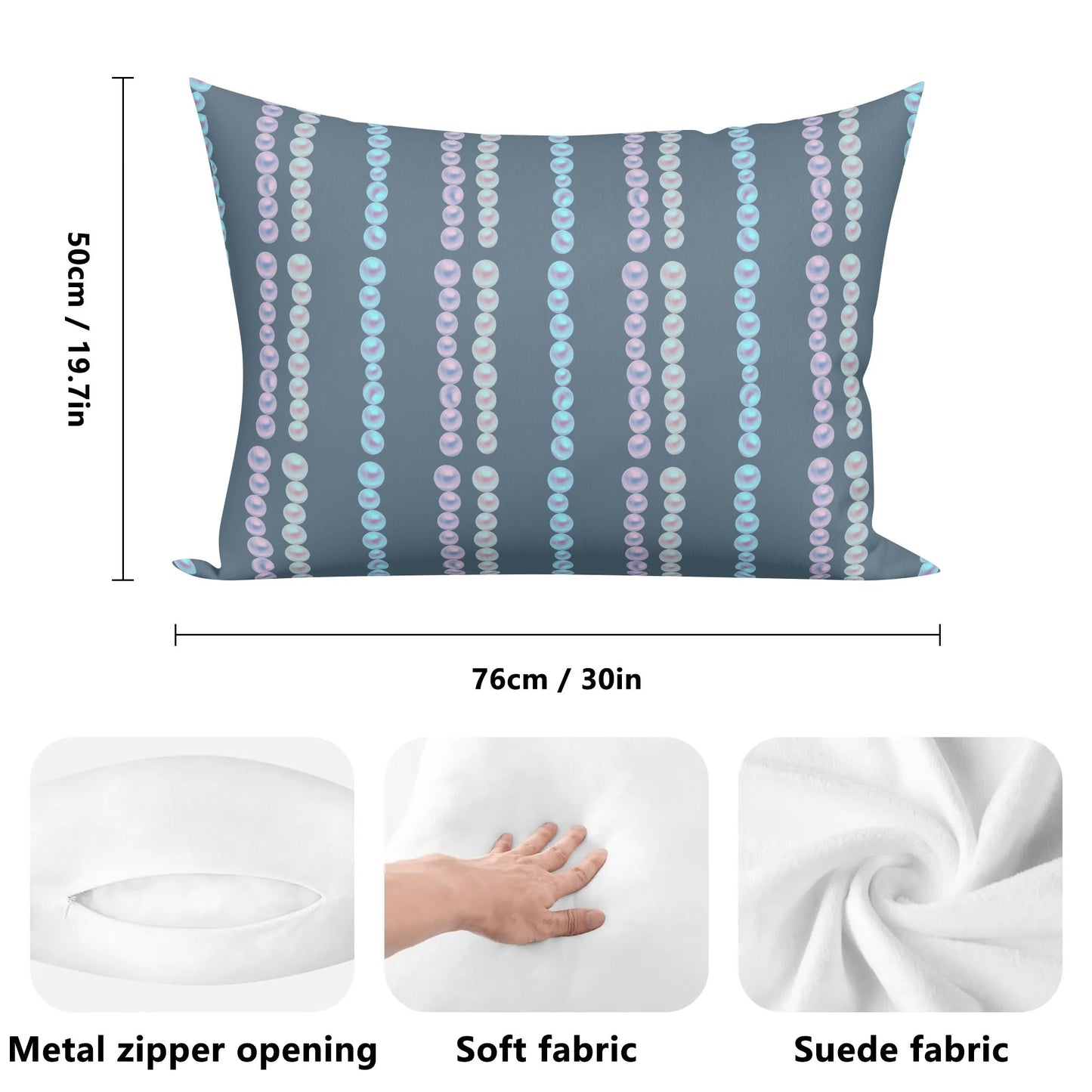 Posh Pearl© Soft Comfort Cozy Decor Rectangular Every Ones Favorite Pillow Case In Simply Chic Devine Pearltastic