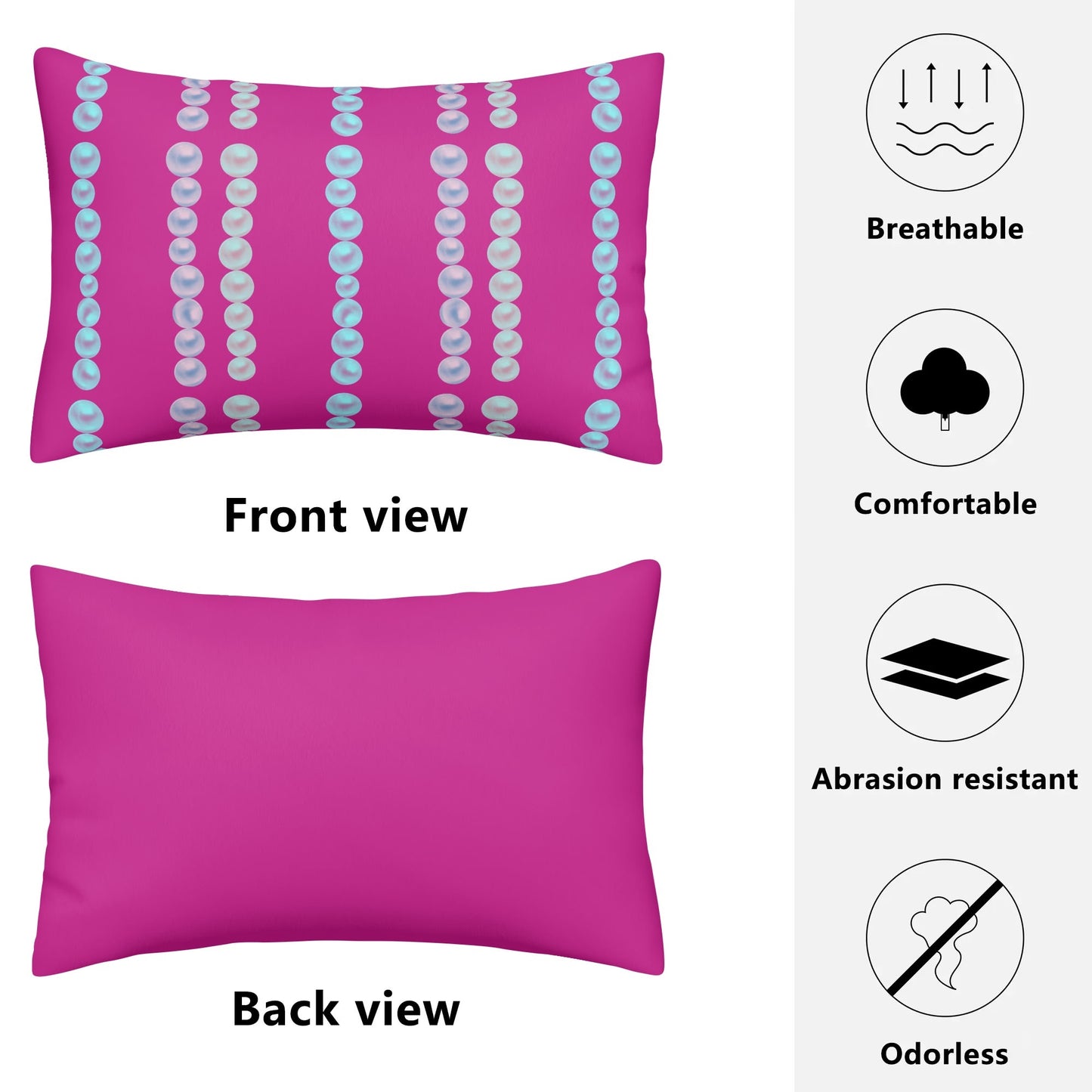 Posh Pearl© Soft Comfort Cozy Decor Rectangular Every Ones Favorite Pillow Case In Pink Passion