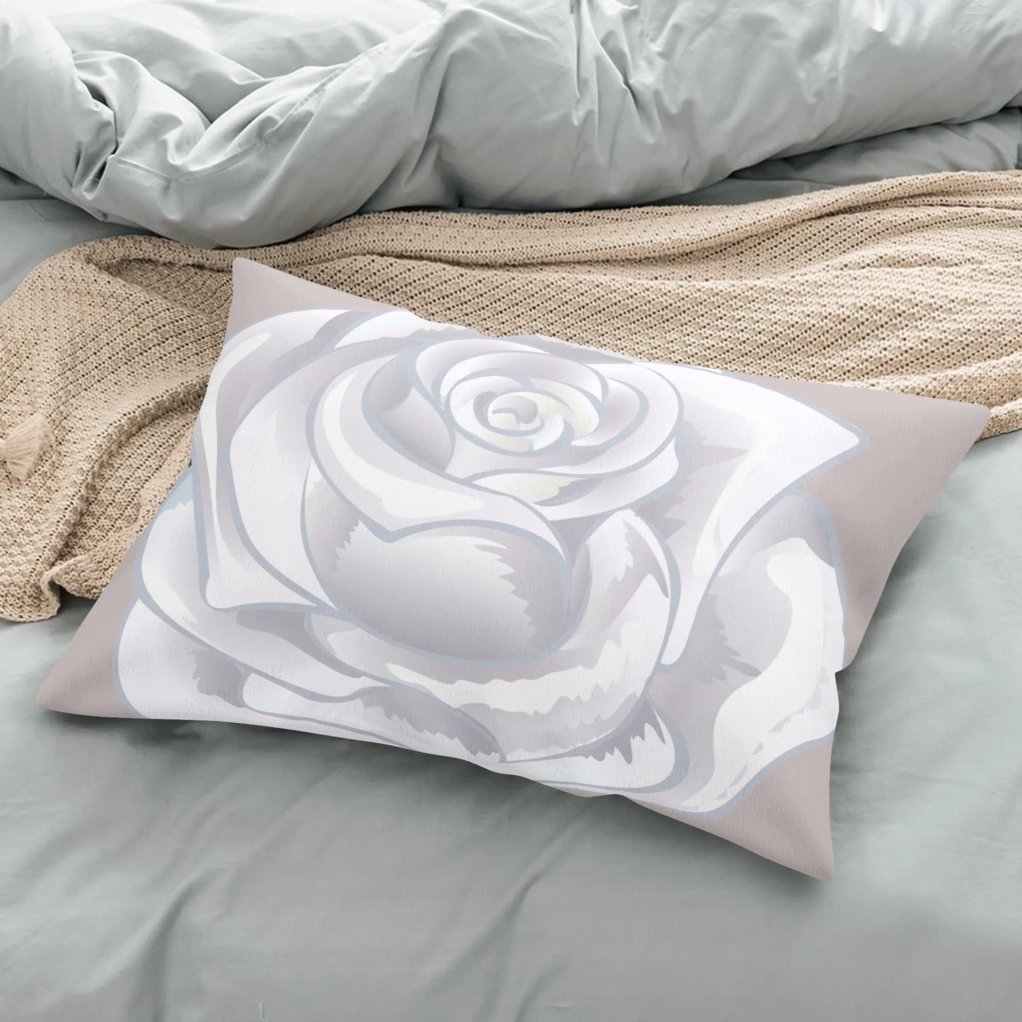 Future Mrs.© Soft Comfort Cozy Decor Rectangular Every Ones Favorite Pillow Case In White Castle Afternoon Tea