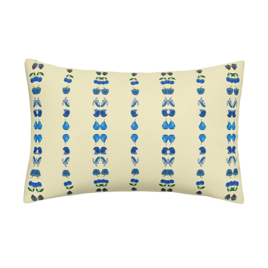 Fruit Bowl In Blue© Soft Comfort Cozy Decor Rectangular Every Ones Favorite Pillow Case In Fancy Delight