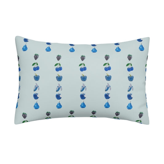 Fruit Bowl In Blue© Soft Comfort Cozy Decor Rectangular Every Ones Favorite Pillow Case In Malibu Dawn Sea Breeze