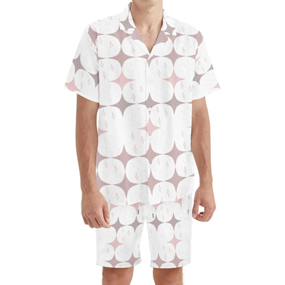 Luxturnal Fashion Mens Regular Fit Hawaiian Short Sleeve Shirt and Shorts Set