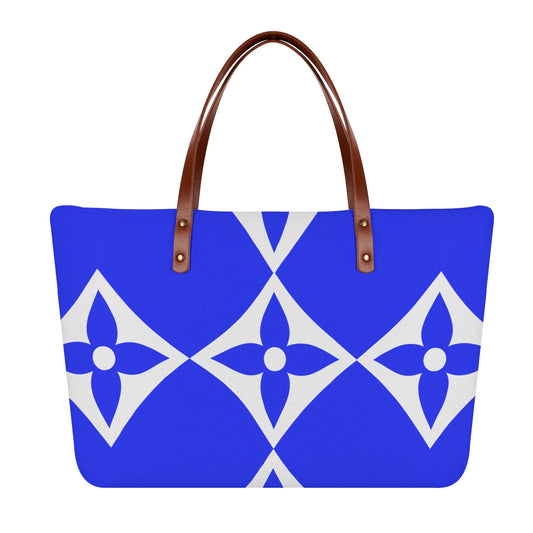 Exclusive LA© Leather Brown Handle Euro Soft Yes Please Luxturnal Lux PU Leather Tote Bag In Blue And Red Color Pop