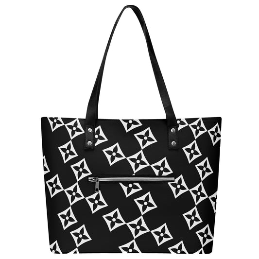 Luxturnal LA© Euro Soft Lux PU Leather Tote Bag With Front Zipper Pocket In Light And Dark