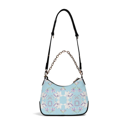 Princess Goddess© Lady PU Shoulder Bag With Chain Decoration In Airibellas Blue Garden Dream