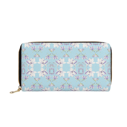 Princess Goddess© Soft PU Leather Zipper Wallet Leather In Airibellas Blue Garden Dream