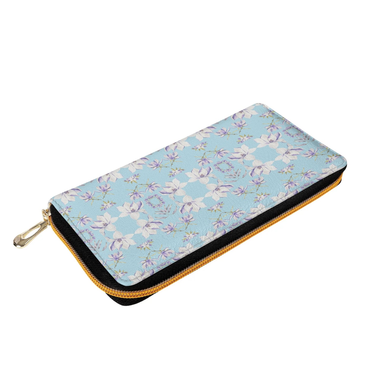 Princess Goddess© Soft PU Leather Zipper Wallet Leather In Airibellas Blue Garden Dream