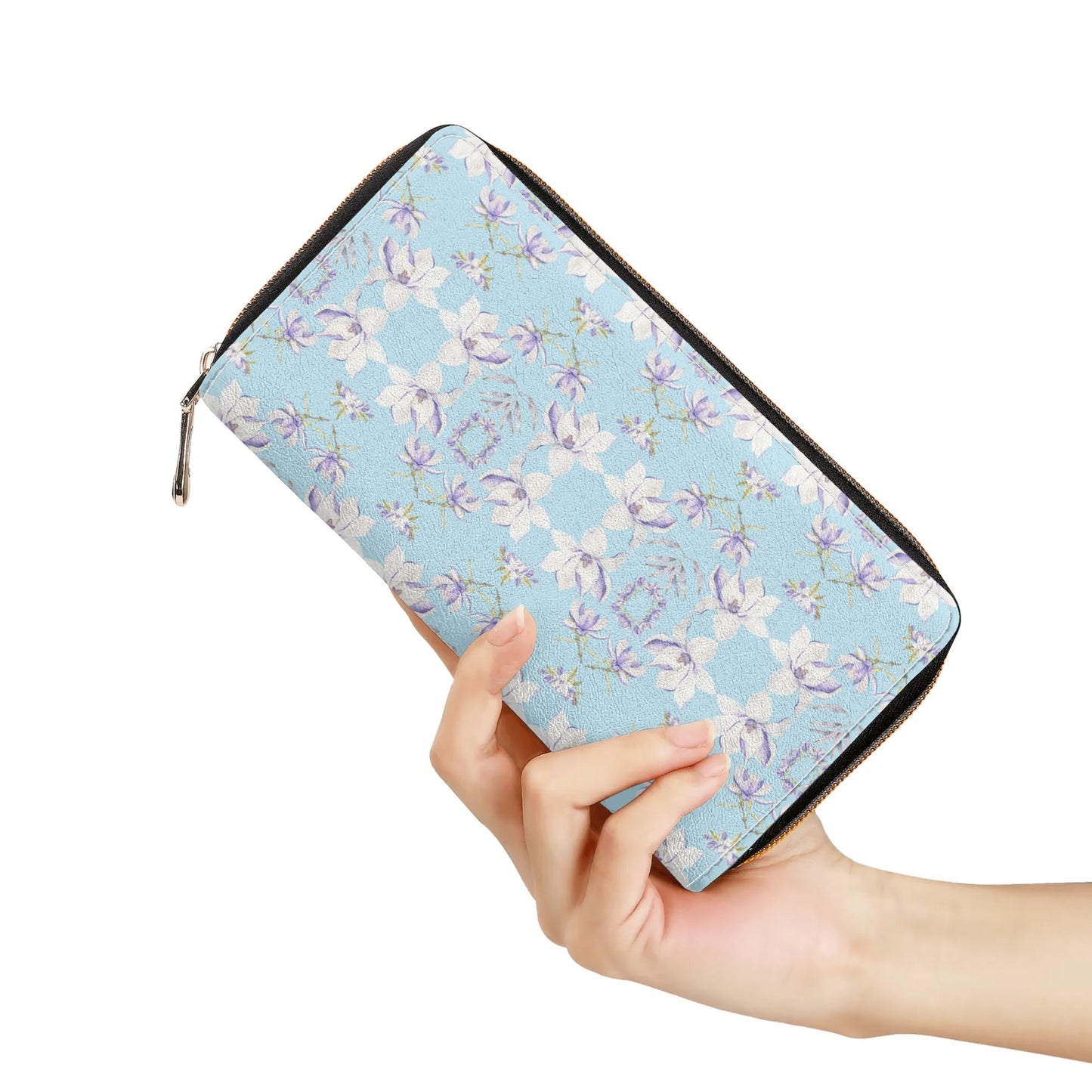 Princess Goddess© Soft PU Leather Zipper Wallet Leather In Airibellas Blue Garden Dream