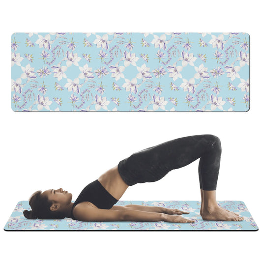 Princess Goddess© 4mm Rubber Yoga Mat In Airibellas Blue Garden Dream