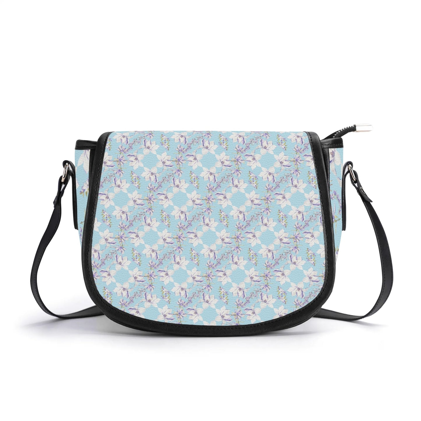 Princess Goddess© Euro Soft PU Leather Saddle Bag n Airibellas Blue Garden Dream