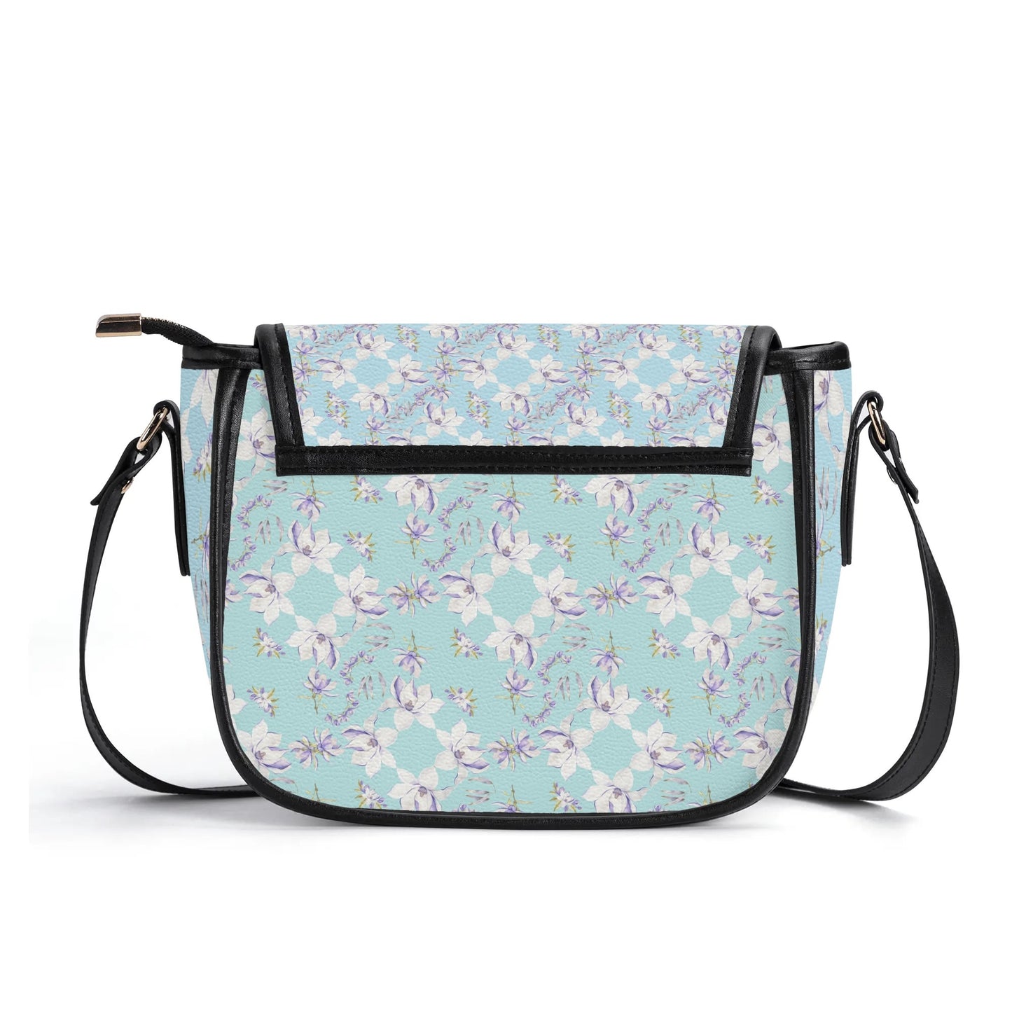 Princess Goddess© Euro Soft PU Leather Saddle Bag n Airibellas Blue Garden Dream