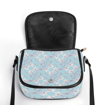 Princess Goddess© Euro Soft PU Leather Saddle Bag n Airibellas Blue Garden Dream