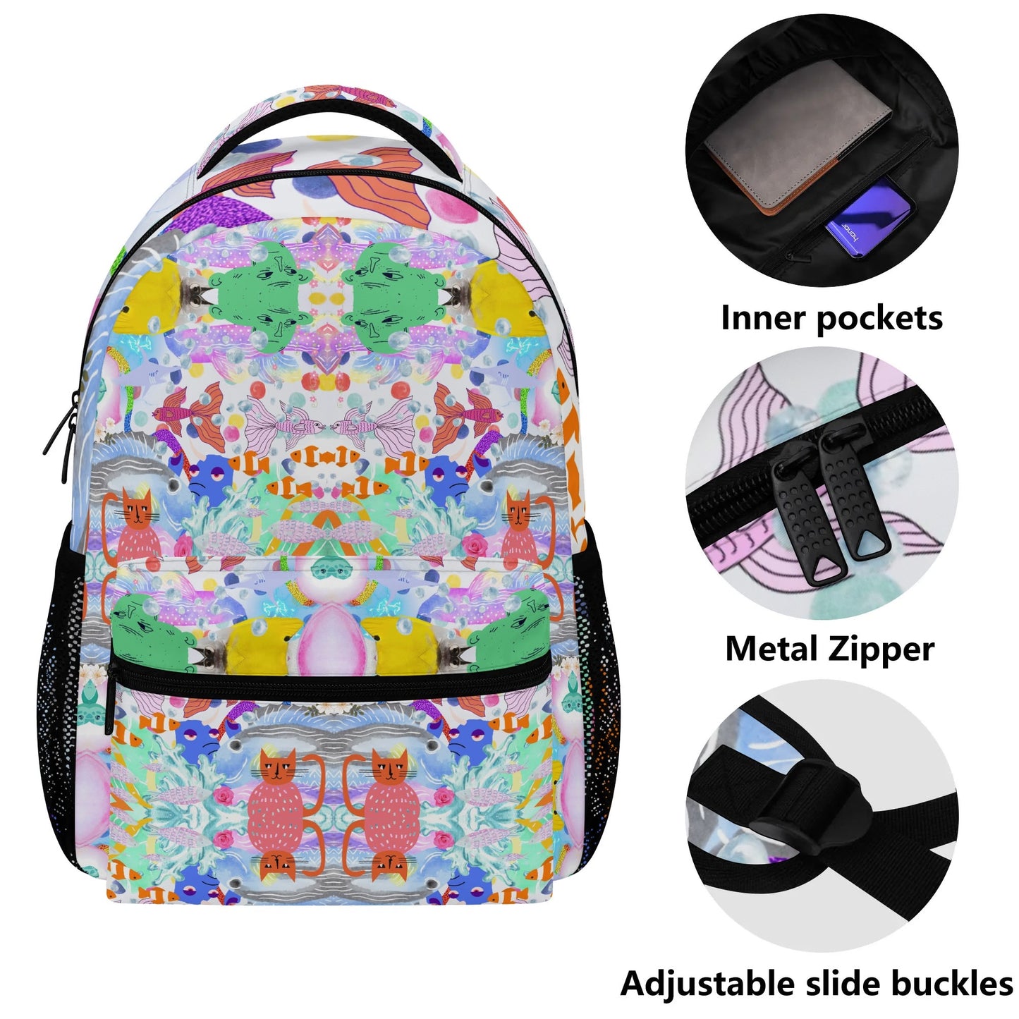 Ocean Dream© Super Duty Sports Flex Durable And Reliable All Year 15 Inch Casual Posh Style School Backpack