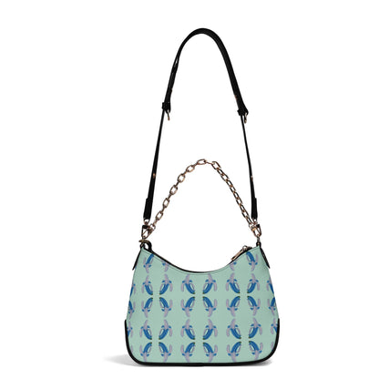 Banana Blue© Lady Euro Soft PU Shoulder Bag With Chain Decoration In Green Excalibur