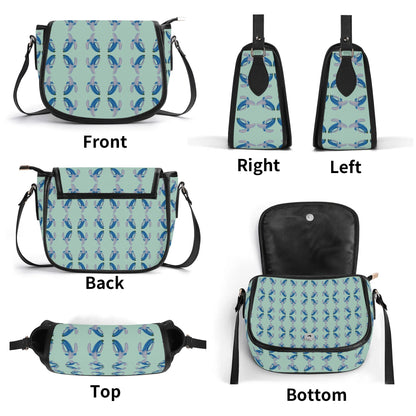 Banana Blue© Super Soft Easy Comfort PU Chain Shoulder Saddle Bag In NYC Gardens