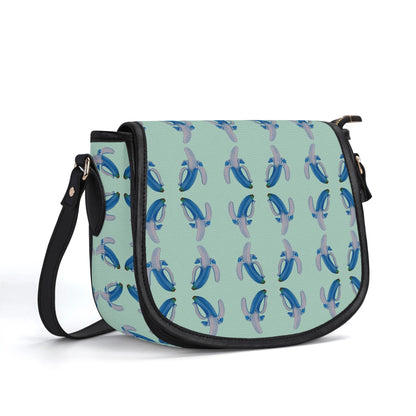 Banana Blue© Super Soft Easy Comfort PU Chain Shoulder Saddle Bag In NYC Gardens