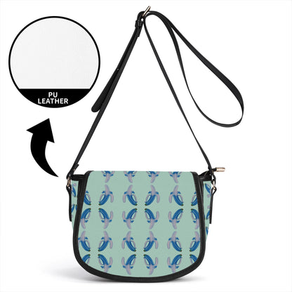 Banana Blue© Super Soft Easy Comfort PU Chain Shoulder Saddle Bag In NYC Gardens