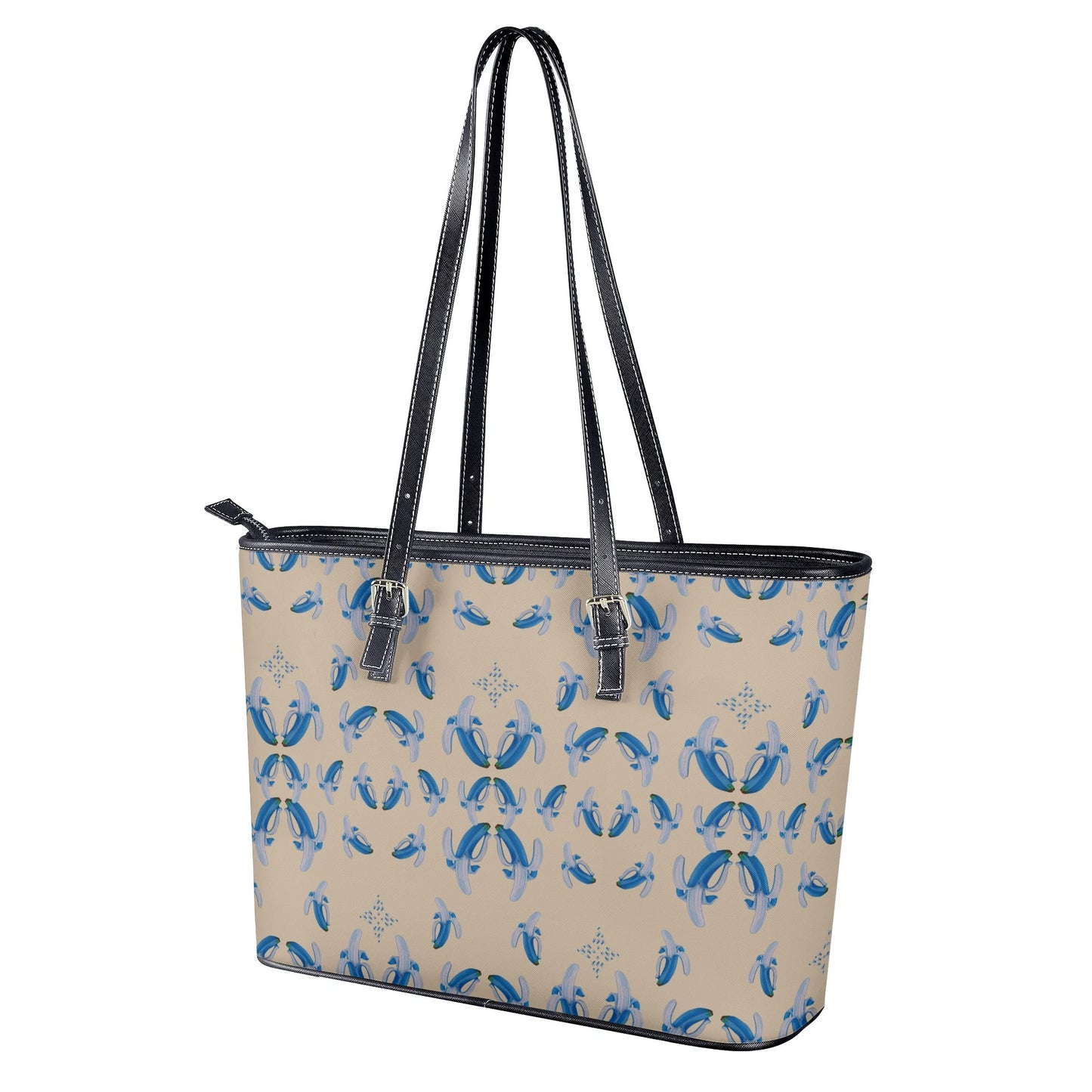 Banana Blue© Euro Soft PU Leather Tote Bag In Sweet Town Stone Garden