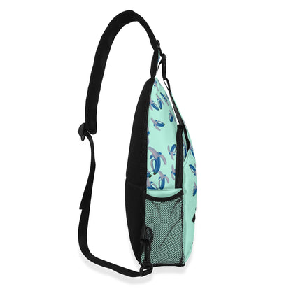 Banana Blue© Deluxe Premium Unisex World Traveler Comfort Chest Crossbody Bag with Adjustable Strap In Australian Sweet Breeze