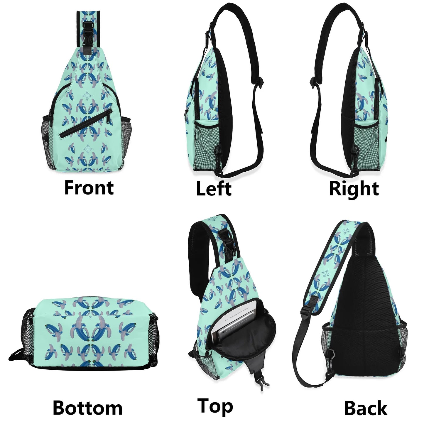 Banana Blue© Deluxe Premium Unisex World Traveler Comfort Chest Crossbody Bag with Adjustable Strap In Australian Sweet Breeze