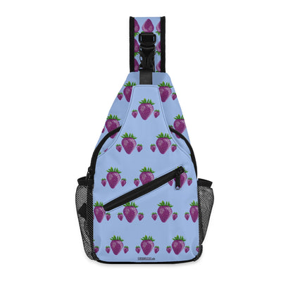 Concord Strawberry© Deluxe Premium Unisex World Traveler Comfort Chest Crossbody Bag with Adjustable Strap In Island Paradise Lavender