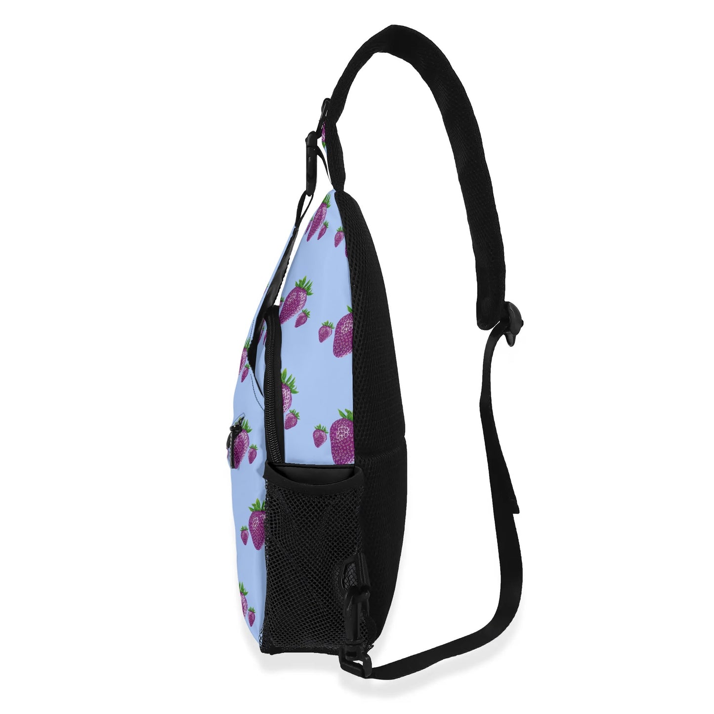 Concord Strawberry© Deluxe Premium Unisex World Traveler Comfort Chest Crossbody Bag with Adjustable Strap In Island Paradise Lavender