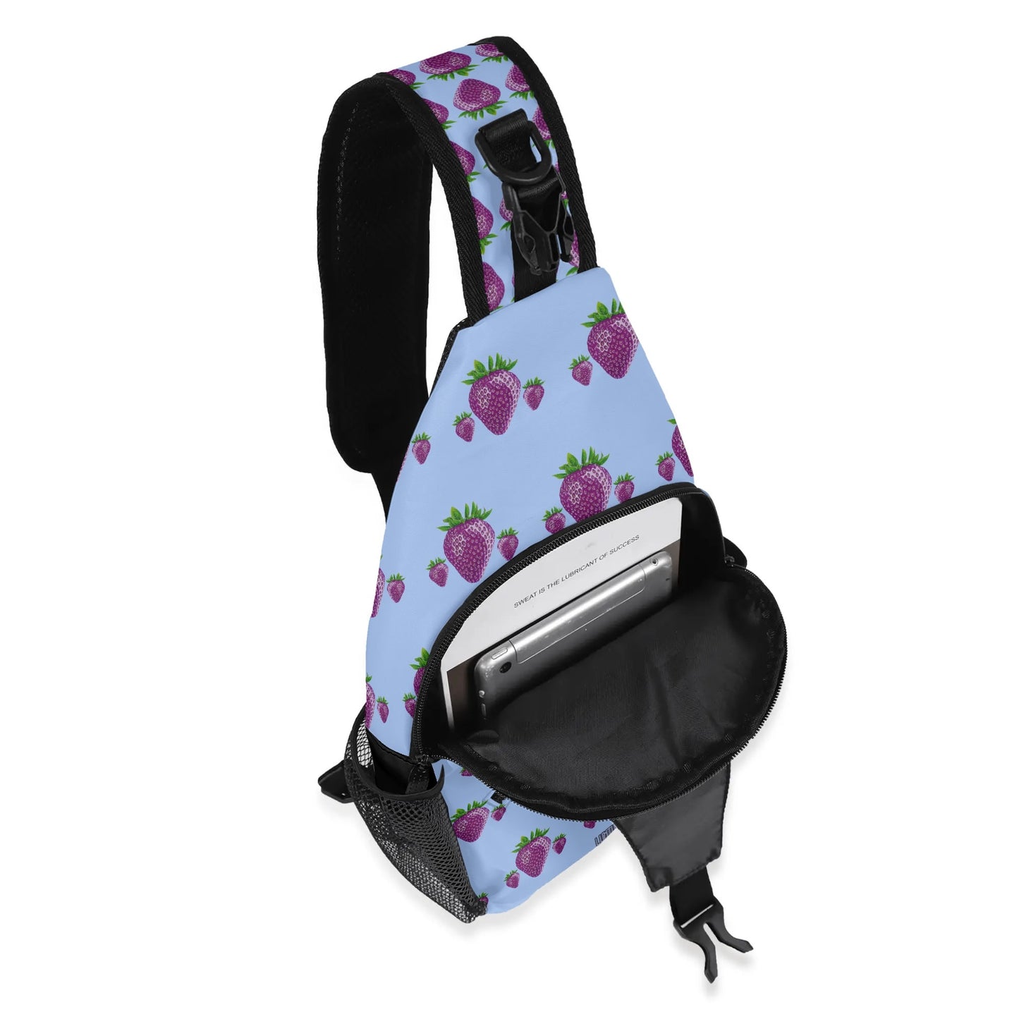 Concord Strawberry© Deluxe Premium Unisex World Traveler Comfort Chest Crossbody Bag with Adjustable Strap In Island Paradise Lavender