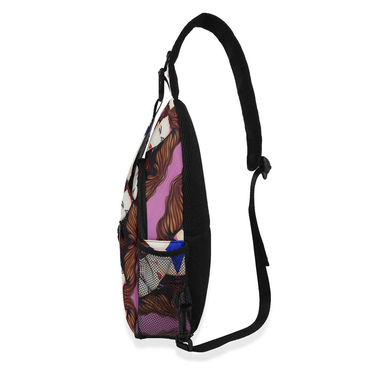 Lady Print© Deluxe Premium Unisex World Traveler Comfort Chest Crossbody Bag with Adjustable Strap In Sunset Boulevard