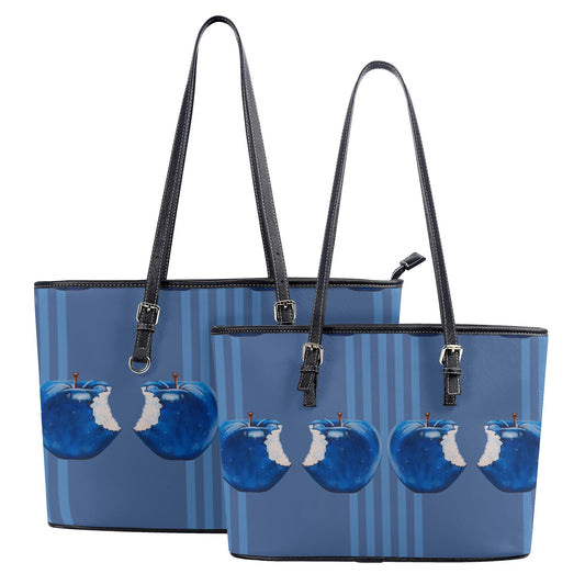 Apple Blue© Lux Euro Soft PU Leather Tote Bag In The Hunt Polo Afternoon