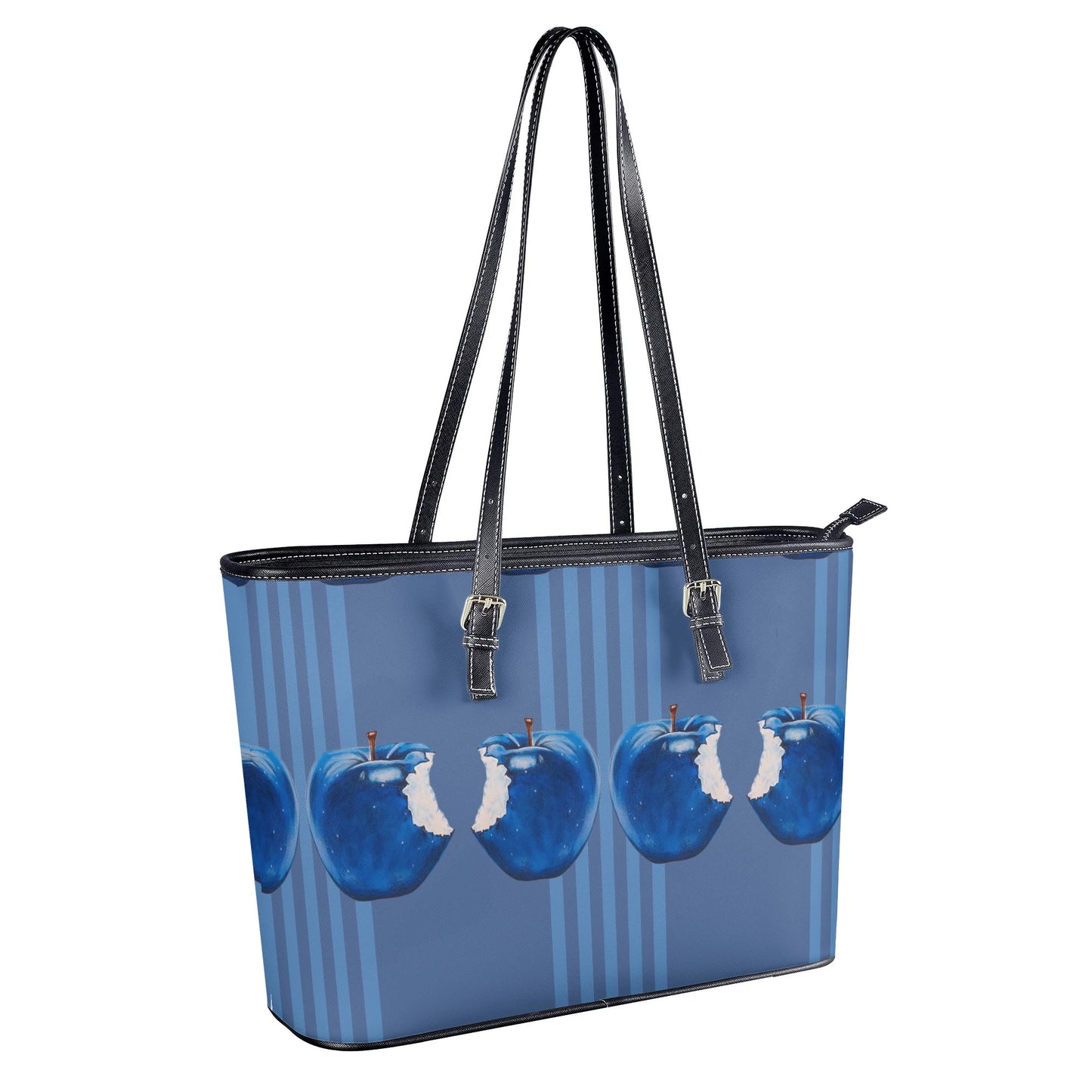 Apple Blue© Lux Euro Soft PU Leather Tote Bag In The Hunt Polo Afternoon