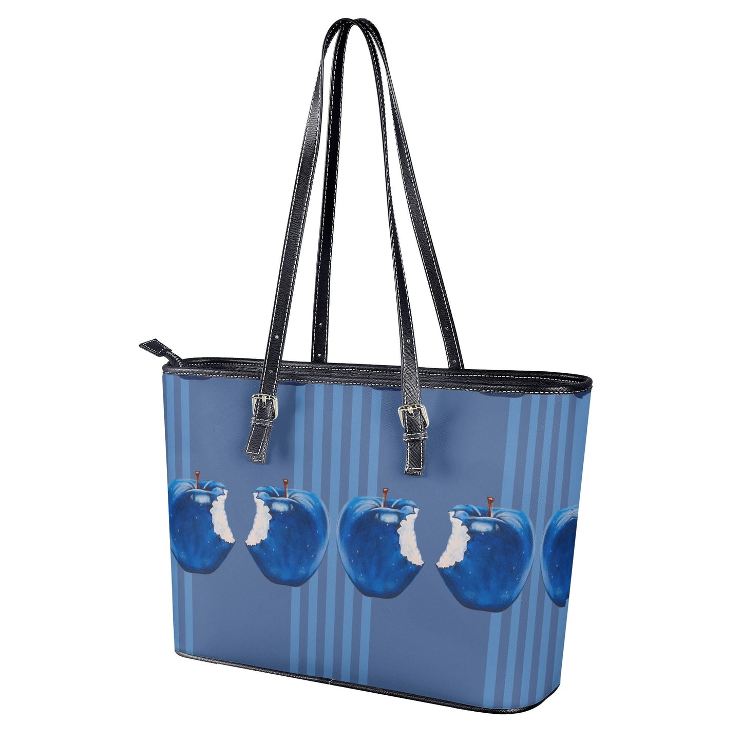 Apple Blue© Lux Euro Soft PU Leather Tote Bag In The Hunt Polo Afternoon