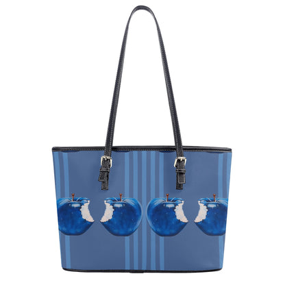 Apple Blue© Lux Euro Soft PU Leather Tote Bag In The Hunt Polo Afternoon