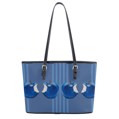 Apple Blue© Lux Euro Soft PU Leather Tote Bag In The Hunt Polo Afternoon