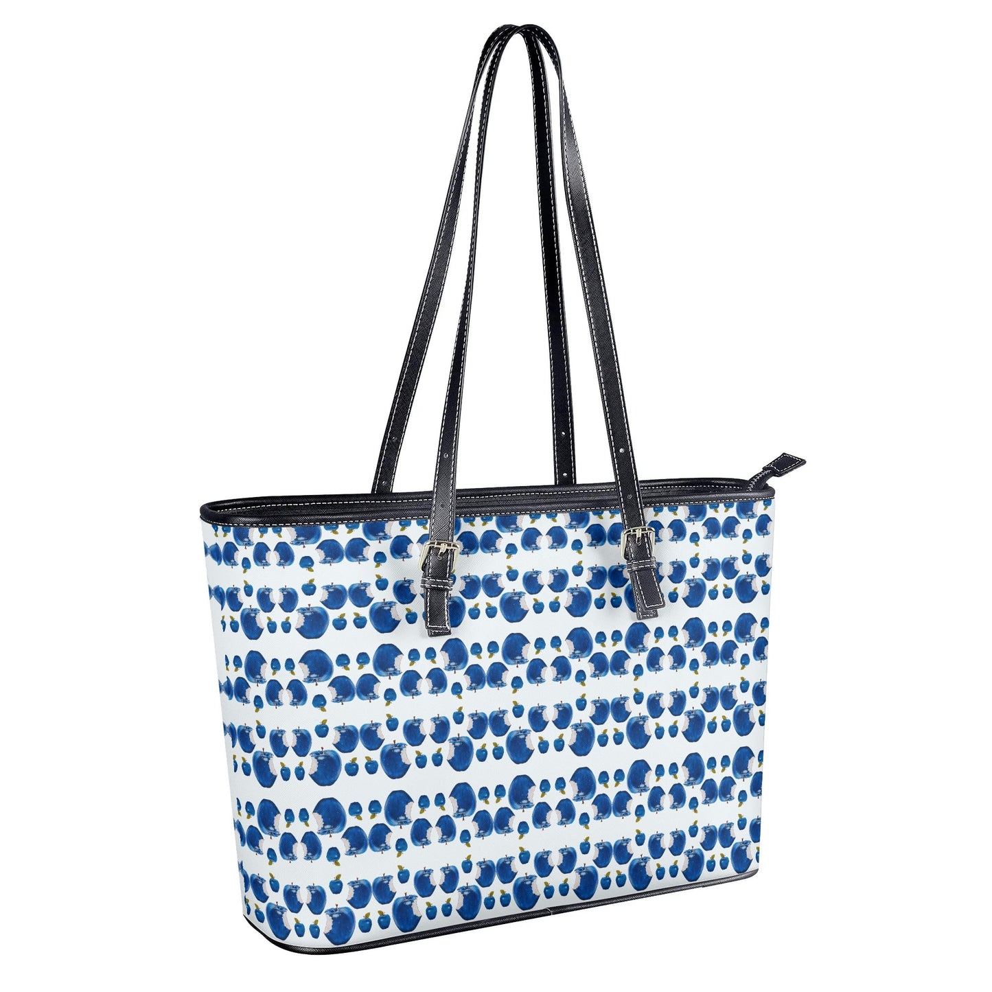 Apple Blue© Lux Euro Soft PU Leather Tote Bag In Palm Beach Sea Club