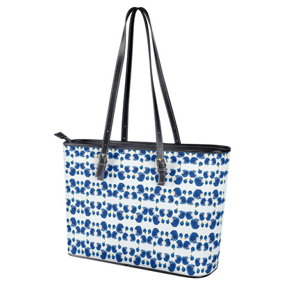 Apple Blue© Lux Euro Soft PU Leather Tote Bag In Palm Beach Sea Club