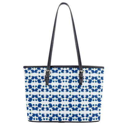 Apple Blue© Lux Euro Soft PU Leather Tote Bag In Palm Beach Sea Club