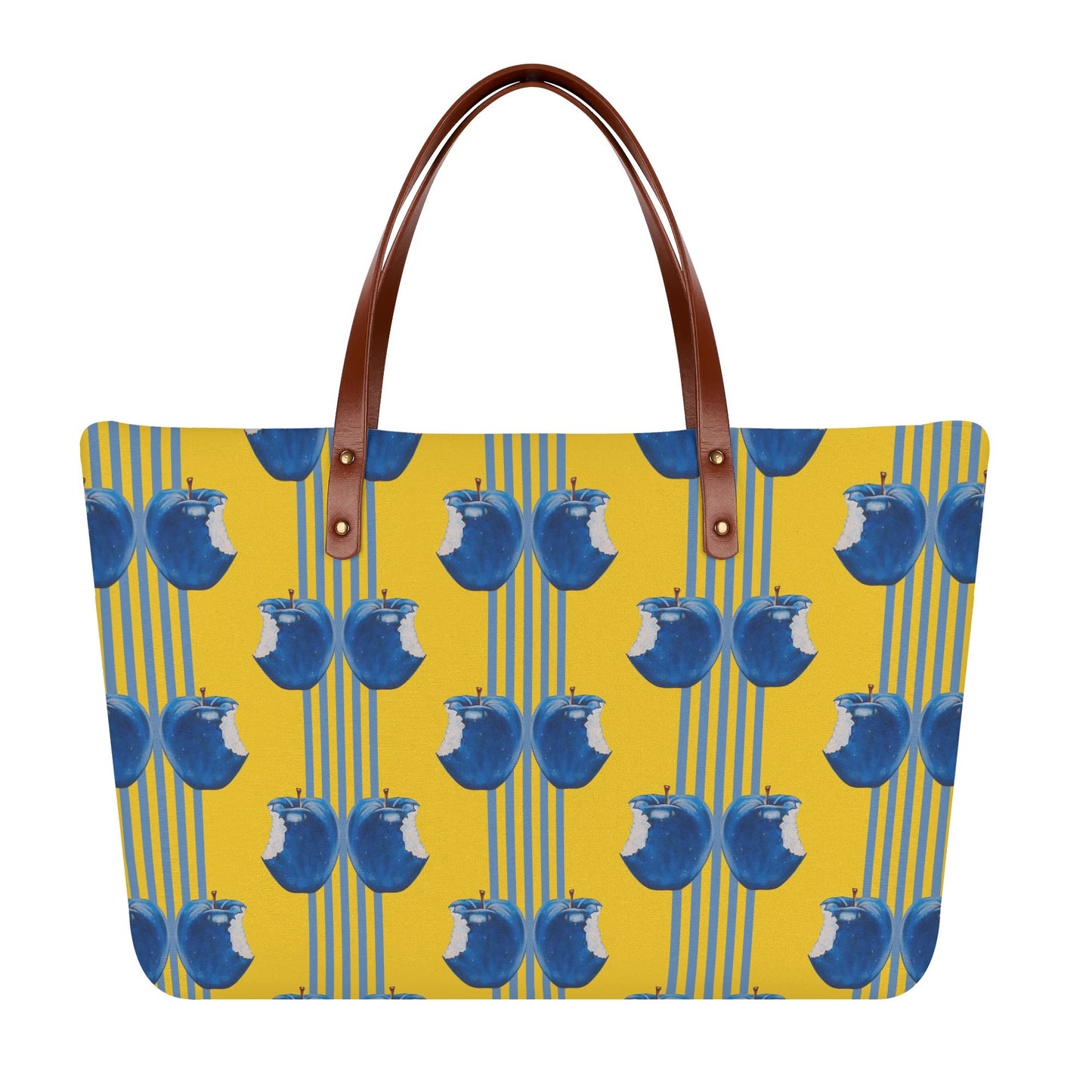 Apple Blue© Super Soft European PU Leather Comfort Tote Bag With Zip Closure In Waking Up The Sun