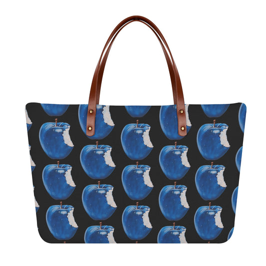 Apple Blue© Super Soft European PU Leather Comfort Tote Bag With Zip Closure In Apple Posh Delight