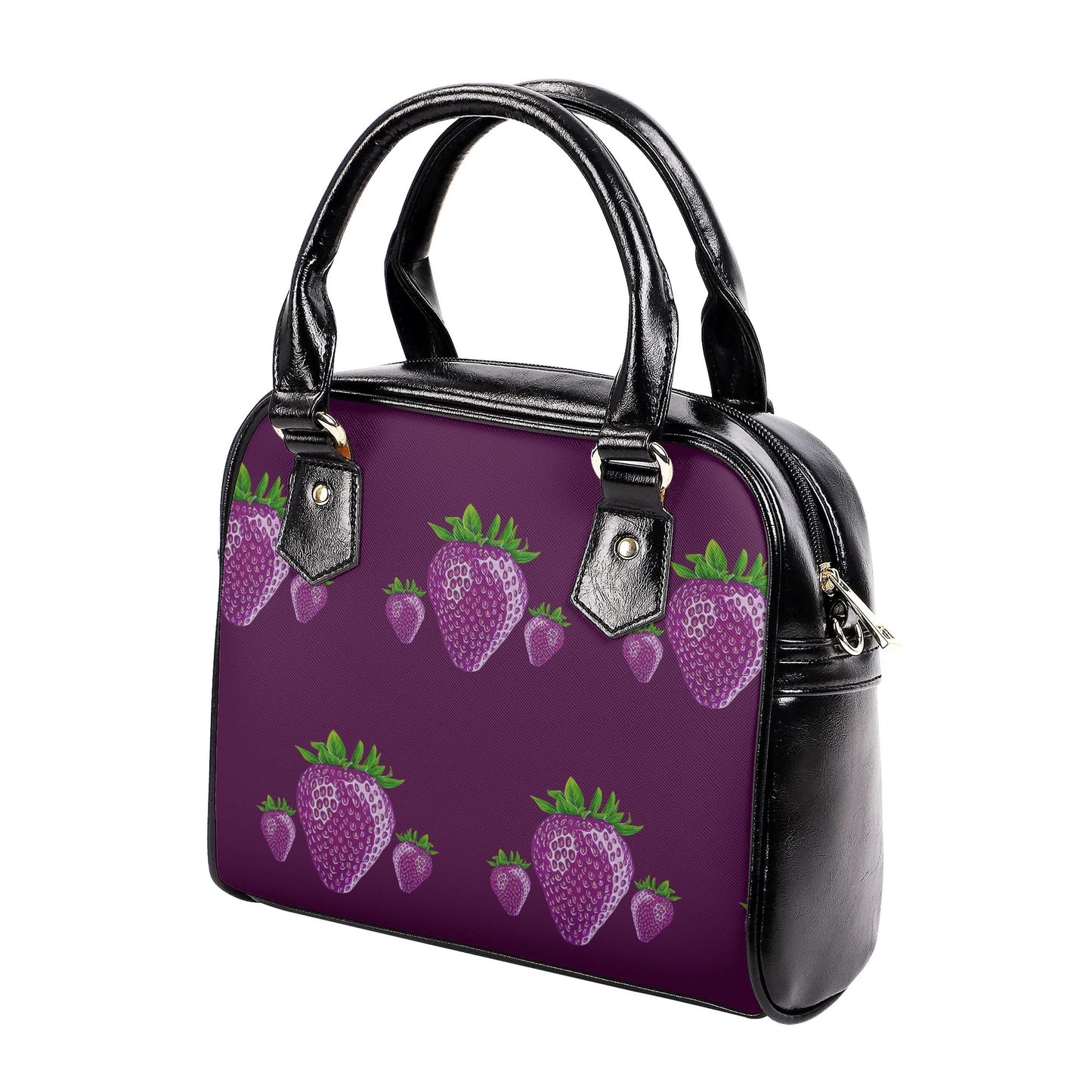 Concord Strawberry© Euro Soft PU Shoulder Handbag In Perfect Purple Deep River